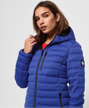 Superdry Contak Down Stretch Női Kabát Kék | JBYRZ8027